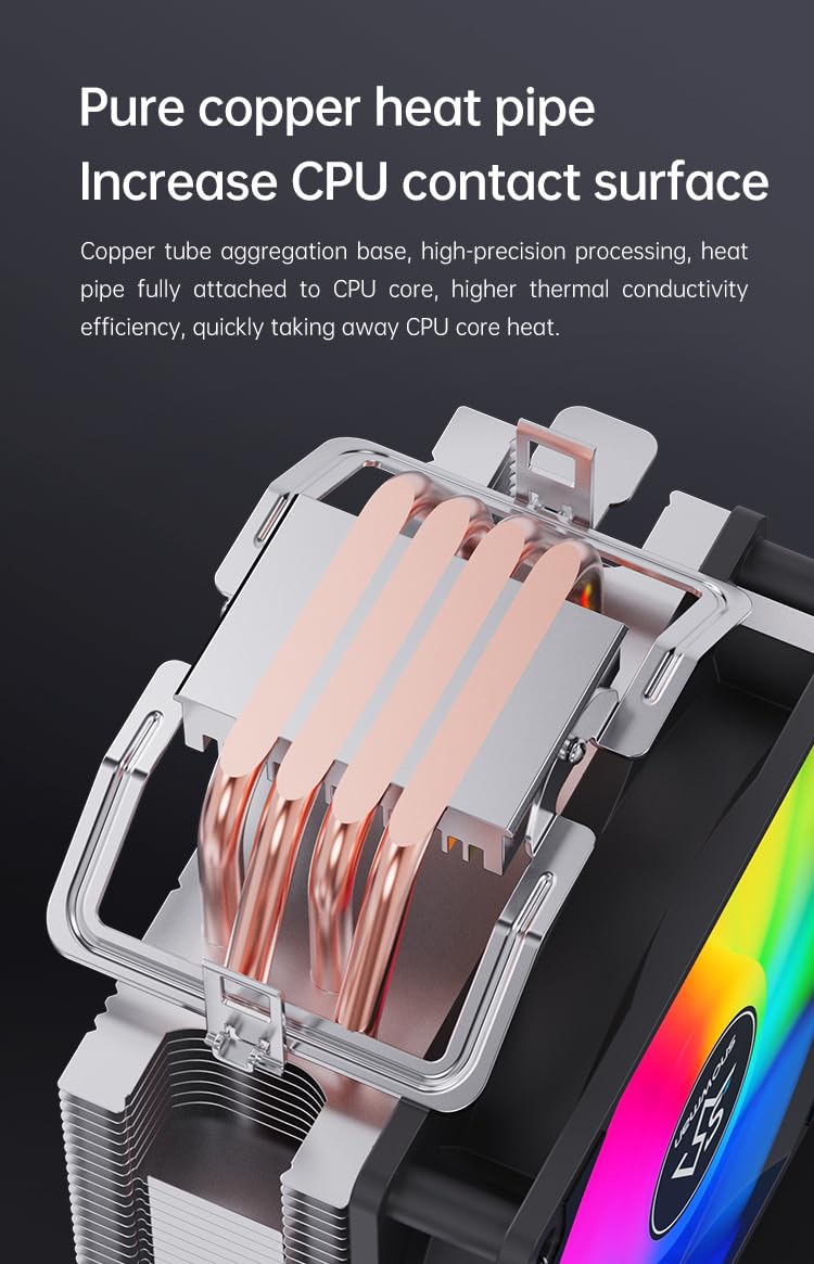 Snowman Air Cooler C400 4 Heat Pipes Cooler ARGB PWM Fan Snowman Air Cooler C400 4 Heat Pipes Cooler ARGB PWM Fan